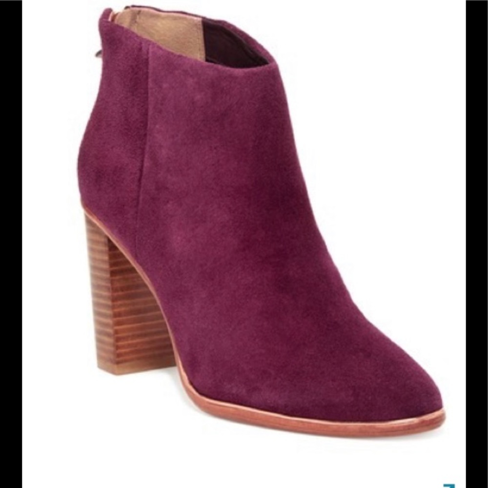 Ted Baker Lorca Dark Purple Suede Booties SZ 6/37
